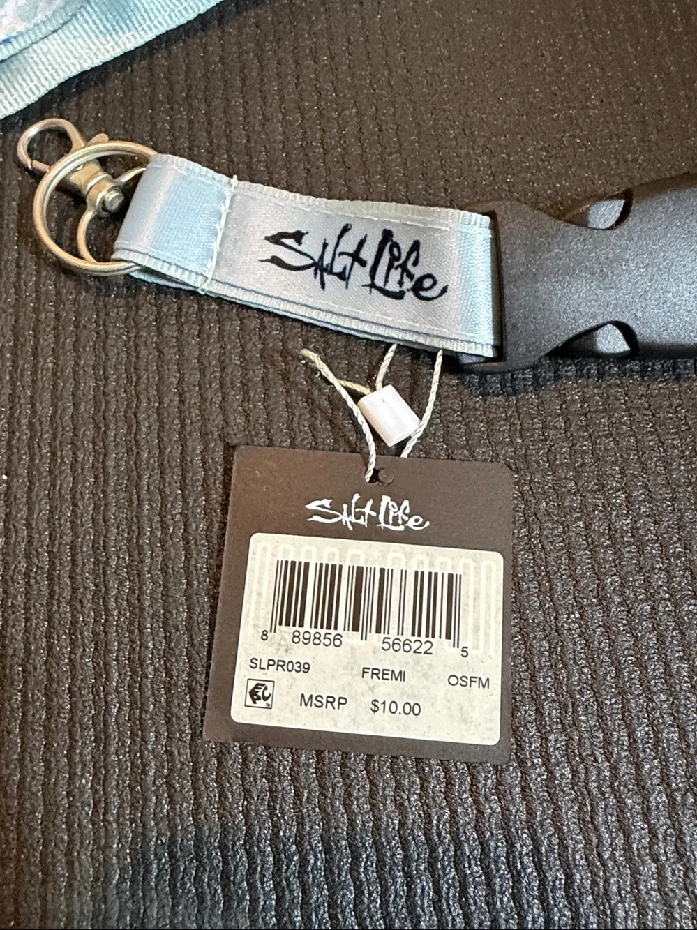 Salt Life Kids Light Blue and White Ocean Print Lanyard